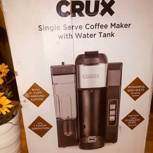 CRUX Single Serve Coffee Maker w/ Water Tank